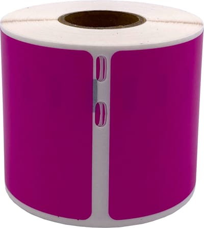 DULA Dymo kompatible Etiketten, S0722430 99014, 101 mm x 54 mm, Rosa, Permanent, 1 Rolle, 220 Etiketten pro Rolle