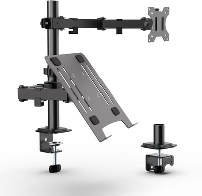 VanDijck Monitor Arm Laptop - 2 Schermen - 13-32 Inch - Verstelbaar - Zwart