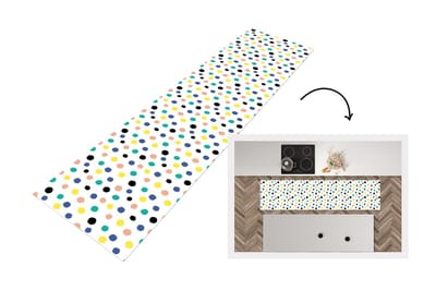 Keukenloper - Loper keuken - Stippen - Patronen - Geel - 200x50 cm - Keukenloper vinyl