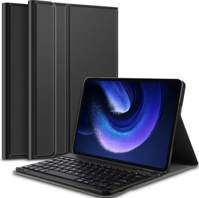Hoes met toetsenbord geschikt voor Xiaomi Pad 6 / 6 Pro - Keyboard Book Case Cover Hoesje Zwart
