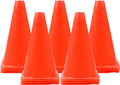Benson Sport/voetbal training pionnen - 20x - oranje - PE kunststof - 13 x 23 cm