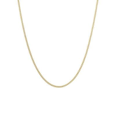 Lucardi Dames Stalen goldplated ketting gourmet 2mm - Ketting - Staal - Goud - 45 cm