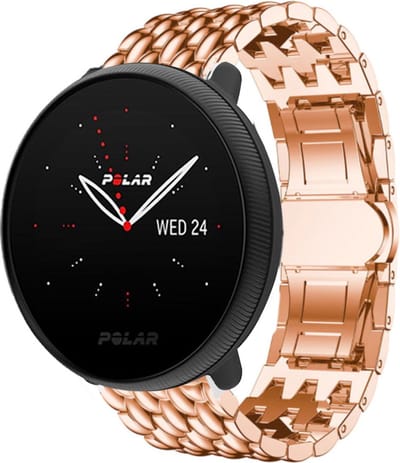 Stalen Smartwatch bandje - Geschikt voor bandje Polar Ignite / Ignite 2 / Ignite 3 / Polar Pacer / Polar Unite bandje - Draak band staal metalen bandje - Rosegoud