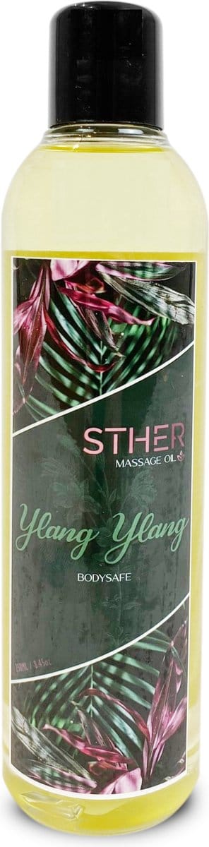 Sther Premium Massage olie en Glijmiddel 2-in-1 – Ontspannende Massageolie Erotisch – Ylang Ylang – 250 ml – Nederlandse Productie