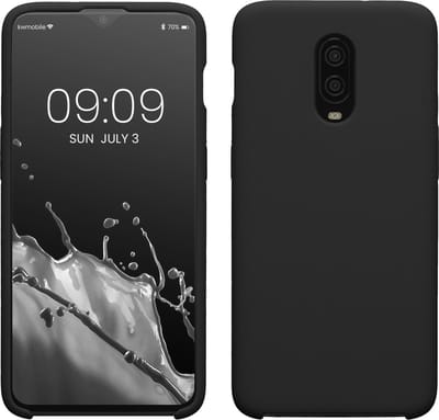 kwmobile telefoonhoesje geschikt voor OnePlus 6T - Hoesje met siliconen coating - Smartphone case in mat zwart