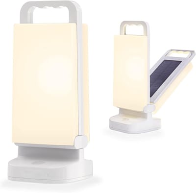 Thijox - Dimbare LED Campinglamp op Zonne-energie, Waterdichte Lantaarn met 4400 mAh Accu, Touchbediening, Noodstroombank voor Kamperen, Avontuur, Vis