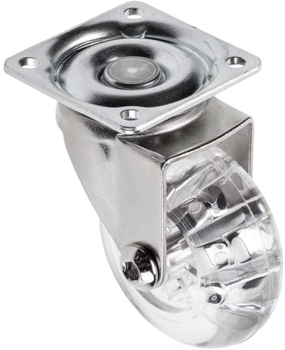 Zwenkwielen 50 mm voor Meubels - Zwenkwielen 360 Graden - Met Transparante Wielen - Draagkracht 40 kg per Stuk