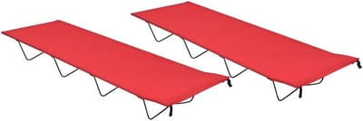 Campingbed - Opvouwbaar bed - Buiten recreatie - Robuuste stalen frame - 180 x 60 cm - Rood