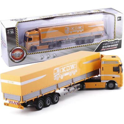 1/50 Modèle de Voiture Camion Conteneur Moulé Sous Pression Métal Alliage Ingénierie Camion de Transport Plateau Véhicule Semi-Remorque Modèle de Voiture Cadeaux pour Enfants