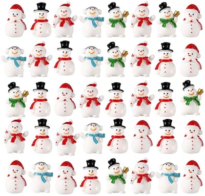 Dailygoods- Sneeuwpop Miniaturen 50 Stuks - Hars Ornamenten - Kerstdecoratie - Doe-Het-Zelf Knutsel - Micro Landschap - Vijf Stijlen