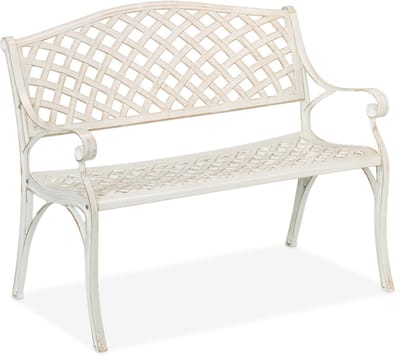 tuinbank - 2 zits - 83 x 103 x 64 cm - aluminium - tot 220 kg - wit