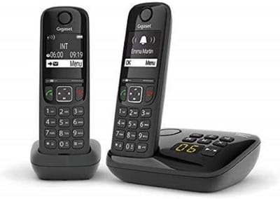 Draadloze DECT Telefoonset met Antwoordapparaat, Duo, Zwart - Oplaadbare Huistelefoon