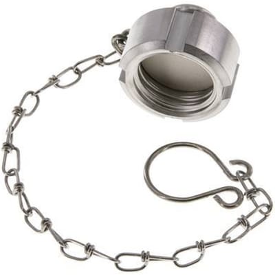 Blindwartel Rd28 X 1/8'' DN 10 RVS 1.4301 NBR DIN 11851 FDA 21 met Ketting