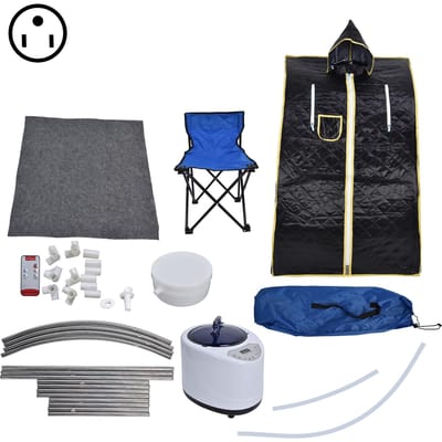 1000W Stoomgenerator Tent Box Kit 1?9 Versnellingen Verstelbare Zweet Stomer voor SPA Therapie Gewichtsverlies black
