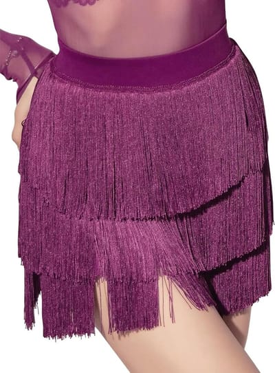 Elegante Dansrok voor Dames met Franje en Shorts - Perfect voor Tango, Rumba en Salsa - Lengte 43-46cm - Maat EU S-XL