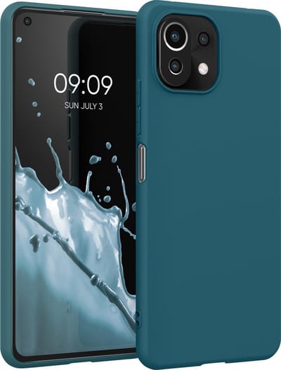 kwmobile telefoonhoesje geschikt voor Xiaomi 11 Lite (5G) NE / Mi 11 Lite (5G) - Hoesje voor smartphone - Back cover in mat petrol
