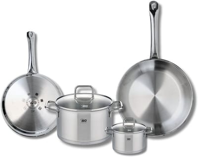Set van 2 Bakpannen 24 en 28 cm en 2 Kookpotten 12 en 20 cm Elo Profi Citrin