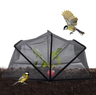 Tuinafdekking Opvouwbaar - Plantenkoepel Draagbaar - Planten Beschermen - Ademend Mesh Ontwerp - 80 x 34 x 35 cm - Wit
