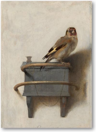 Het puttertje - Carel Fabritius - 50x70 Poster Staand -