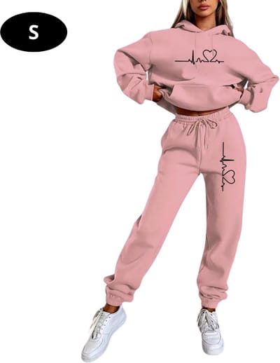 Livano Joggingpak Dames - Huispak - Volwassenen - Trainingspak - Comfortabel - Jogging Pak - Joggingsbroek - Roze - S