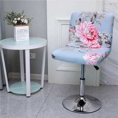 Geprinte Barkrukhoes Lage Rug Kort Stretch Barkruk Zitkussenhoes Voor Café Eetkamer Polyester Spandex Woondecoratie Stoelhoezen 1 Piece