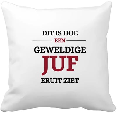 Akyol - geweldige juf eruit ziet Kussen hoes - Juf - beste juf - school - verjaardagscadeau - afscheidscadeau - kado - 40 bij 40 cm