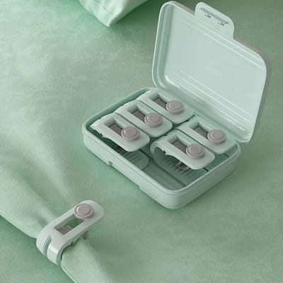 longziming -Dekbed Clips zonder Spelden – 6-Pack Anti-Slip Dekbedklemmen – Naaldloos & Veilig – Quilt- en Dekbedovertrek Fixatie – Geschikt voor Zomer- en Winterdekbedden