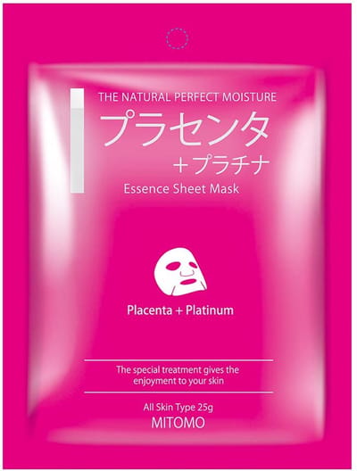 Mitomo Placenta & Platinum Tissue Masker - 1 x 25g - Gezichtsmasker - Sheet Masker - Gezichtsverzorging Dames