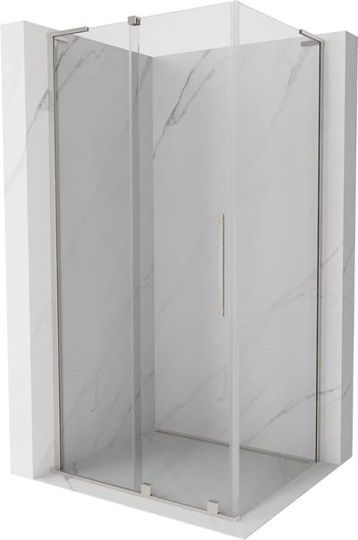 Mexen Velar L douchecabine schuifdeur 90 x 70 , transparant, geborsteld nikkel - 871-090-070-03-97