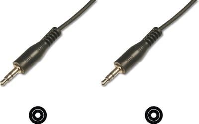 Digitus AK-510100-025-S Jackplug Audio Aansluitkabel [1x Jackplug male 3,5 mm - 1x Jackplug male 3,5 mm] 2.50 m Zwart