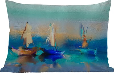 Buitenkussens - Tuin - Schilderij - Olieverf - Boot - Abstract - 50x30 cm