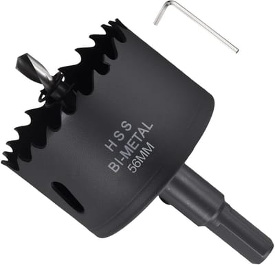 Bimetalen Gatenzaag - Gatfrees Set - Metaal Boren - M42 Snelstaal - 56 mm - Zwart