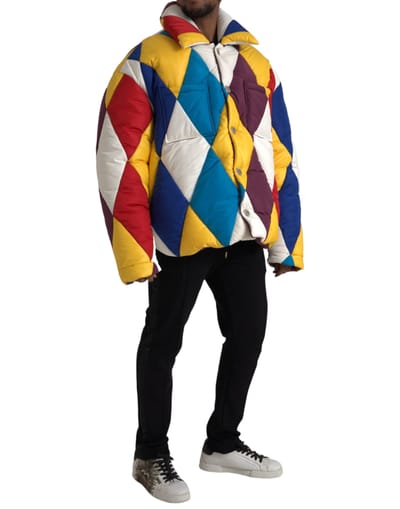 Harlequin Puffer Jacket Multikleur