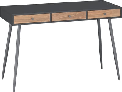 Bureau Tumba 76x115x48 cm zwart en walnootkleurig [en.casa]