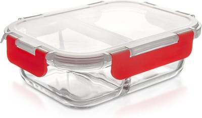 Voedselcontainer Glas met Deksel en Pakking Split 550 ml - Vershoudbakjes - Vershouddoos - Bakjes - Diepvriesbakjes - Vershouden