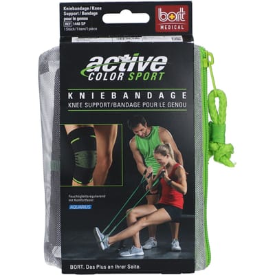 Bort ActiveColor Sport Kniebrace – Kniebandage – Sportkniebrace – Knieondersteuning – Kniesteun – Geschikt voor overbelasting – Knieband met Fixatiekant - Maat 32 - 37 (M)