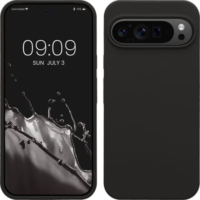 kwmobile telefoonhoesje geschikt voor Google Pixel 9 Pro XL - Hoesje met siliconen coating - Smartphone case in mat zwart