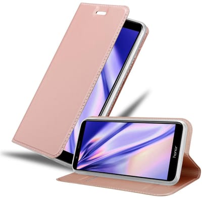 Cadorabo Hoesje geschikt voor Honor 7X in CLASSY ROSE GOUD - Beschermhoes met magnetische sluiting, standfunctie en kaartvakje Book Case Cover Etui