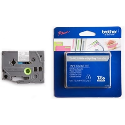 Brother TZe-MQL35 tape wit op lichtgrijs 12mm x 5m (origineel)