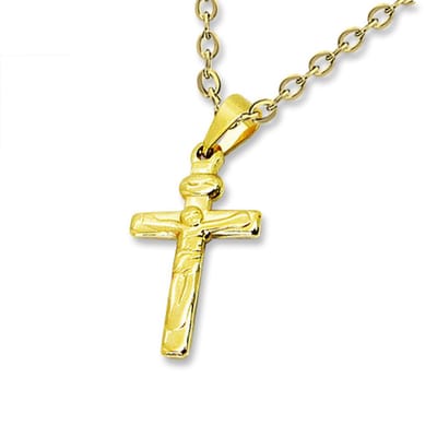 Amanto Ketting Amanz - 316L Staal - Kruis - Christus - 29x17mm - 50cm
