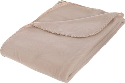 Atmosphera Polar Fleece deken of plaid - beige - 125 x 150 cm - polyester - Bankdeken - Fleece plaid