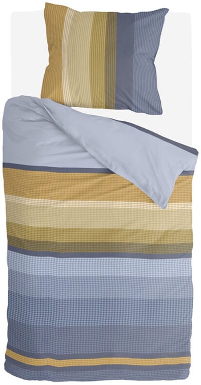 Byrklund Dekbedovertrek Golden Stripes - 140x220 - 100% Katoen - Okergeel
