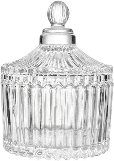 Clayre & Eef Voorraadpot Ø 7x9 cm Transparant Glas