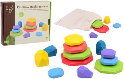 Jouéco® - Regenboog stapelstenen 13-delig