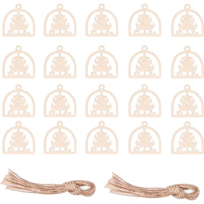 2 Sets Buxus Holle Boom Hangende Ornamenten Kleine Decoratieve Handgemaakte Items voor Festival Decoratie white