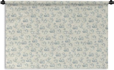 Wandkleed - Wanddoek - Dieren - Speelgoed - Patroon - 180x120 cm - Wandtapijt