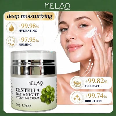Collageen & Retinol Gezichts- & Halscrème, MELAO Dag- & Nacht Hydraterende, Voedende & Verstevigende Crème, 50 g/1,76 oz
