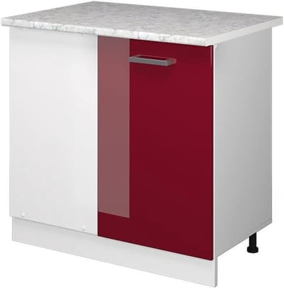 Keukenkast Hoekonderkast - Keukenmodule Kast - Keuken Opbergen - Modulair Systeem - 86 cm - Bordeaux Hoogglans