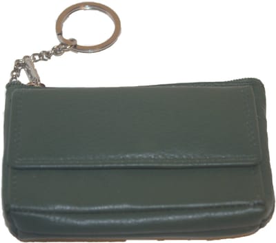 Soft lederen sleuteletui met kleingeldvakje PER 2 STUKS / sleutelbeursje met vakje voorop / kinderportemonneetje / combi beursje voor sleutels en munten in rood, paars, roze, groen, navy, blauw, zwart leer / 266 in 7 kleuren