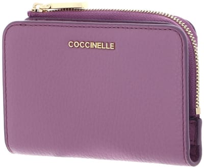 COCCINELLE Leren portemonnee Metallic Soft Wallet Jellyfish paars